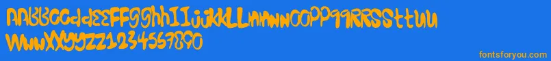 Excellentstencil Font – Orange Fonts on Blue Background