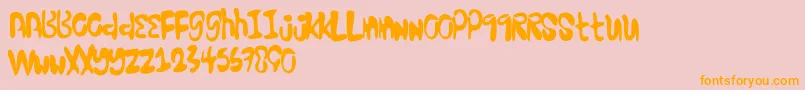 Excellentstencil Font – Orange Fonts on Pink Background