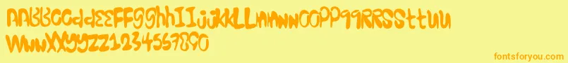 Excellentstencil Font – Orange Fonts on Yellow Background