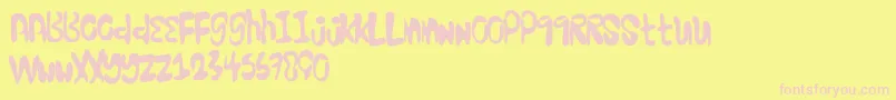 Excellentstencil Font – Pink Fonts on Yellow Background
