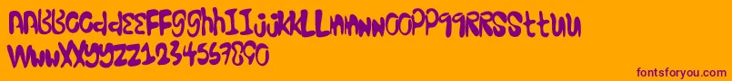 Excellentstencil Font – Purple Fonts on Orange Background