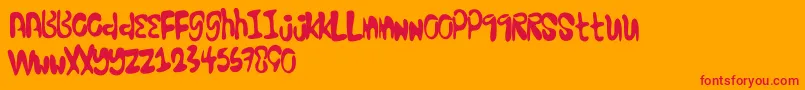 Excellentstencil Font – Red Fonts on Orange Background