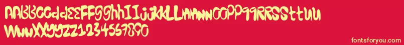 Excellentstencil Font – Yellow Fonts on Red Background