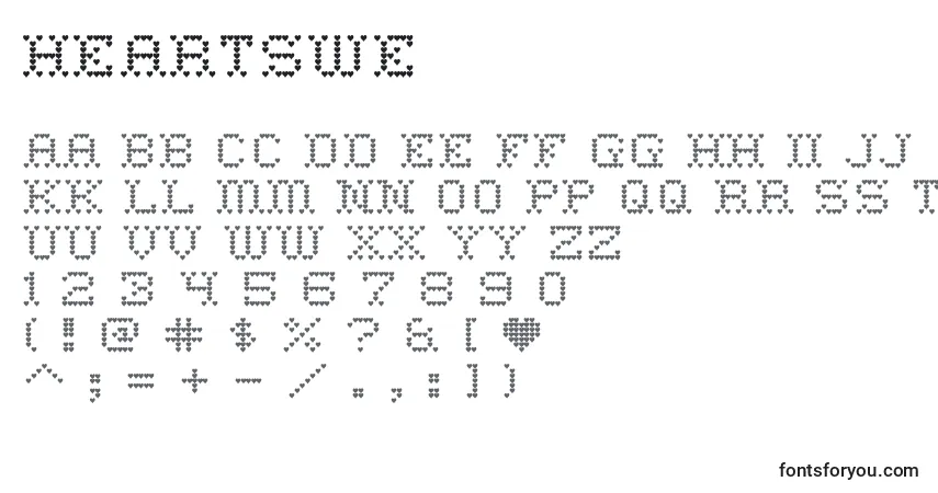 Heartsweフォント–アルファベット、数字、特殊文字