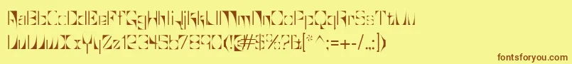 Glaukous-Schriftart – Braune Schriften auf gelbem Hintergrund