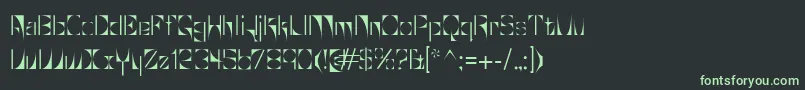 フォントGlaukous – 黒い背景に緑の文字