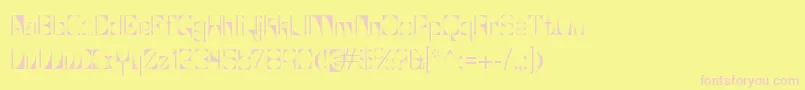 フォントGlaukous – ピンクのフォント、黄色の背景