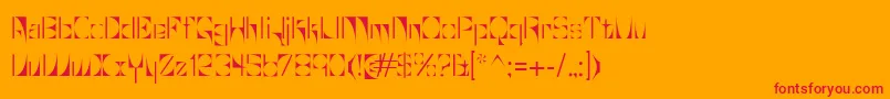 Glaukous-Schriftart – Rote Schriften auf orangefarbenem Hintergrund