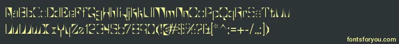 フォントGlaukous – 黒い背景に黄色の文字