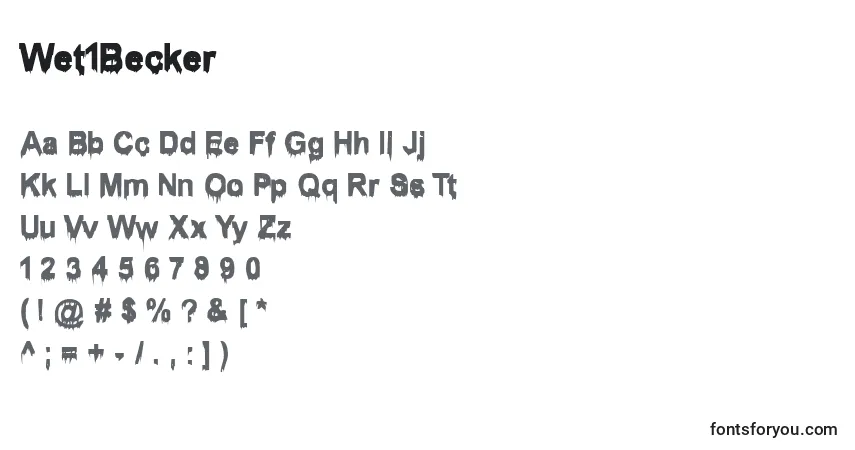 Czcionka Wet1Becker – alfabet, cyfry, specjalne znaki