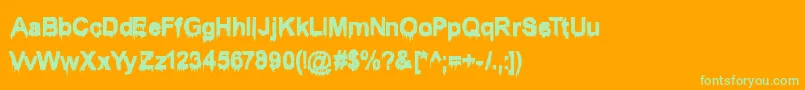 Wet1Becker Font – Green Fonts on Orange Background