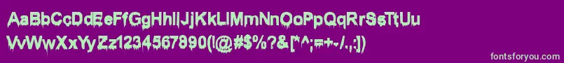 Wet1Becker Font – Green Fonts on Purple Background
