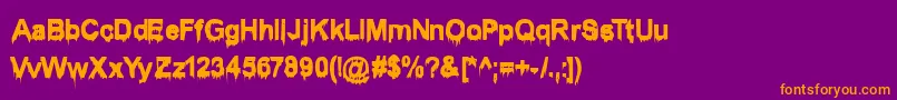 Wet1Becker Font – Orange Fonts on Purple Background