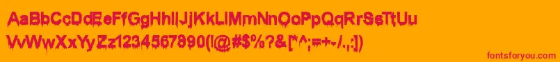 Wet1Becker Font – Red Fonts on Orange Background