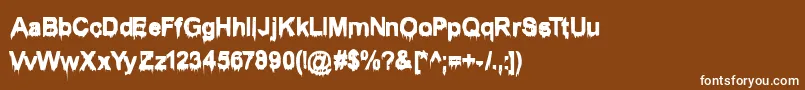 フォントWet1Becker – 茶色の背景に白い文字