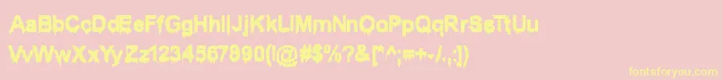 Wet1Becker-Schriftart – Gelbe Schriften auf rosa Hintergrund