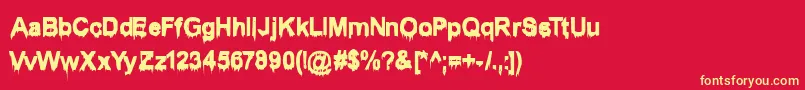 Wet1Becker Font – Yellow Fonts on Red Background