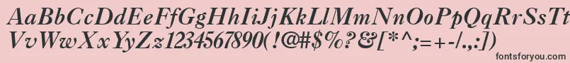 Caslon3Italic-fontti – mustat fontit vaaleanpunaisella taustalla