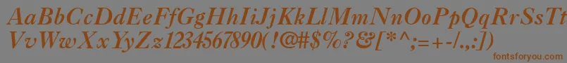 Caslon3Italic-fontti – ruskeat fontit harmaalla taustalla