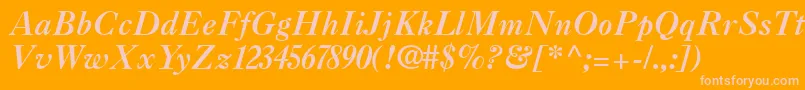 Caslon3Italic Font – Pink Fonts on Orange Background