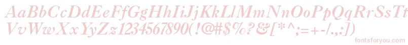 Fonte Caslon3Italic – fontes rosa em um fundo branco