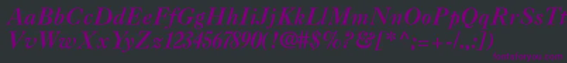 Шрифт Caslon3Italic – фиолетовые шрифты на чёрном фоне
