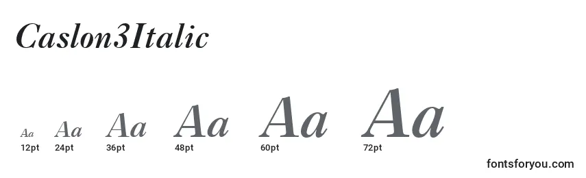 Caslon3Italic Font Sizes