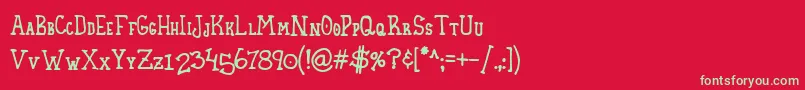 HomespunSmallCaps Font – Green Fonts on Red Background
