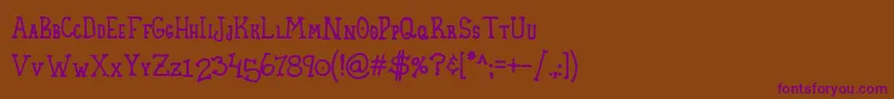 HomespunSmallCaps Font – Purple Fonts on Brown Background