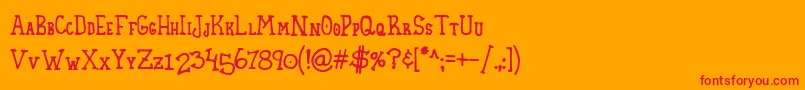 Шрифт HomespunSmallCaps – красные шрифты на оранжевом фоне