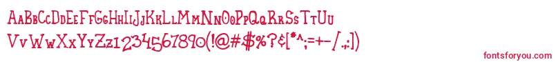 HomespunSmallCaps Font – Red Fonts on White Background