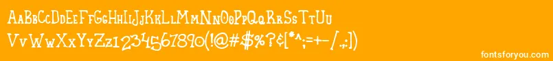 Fonte HomespunSmallCaps – fontes brancas em um fundo laranja