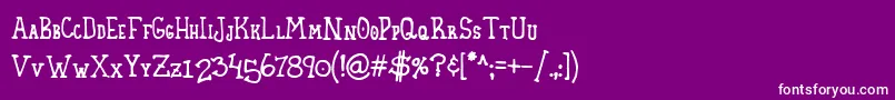 fuente HomespunSmallCaps – Fuentes Blancas Sobre Fondo Morado