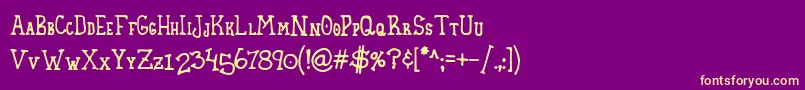 フォントHomespunSmallCaps – 紫の背景に黄色のフォント