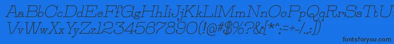 JillsvilleBolditalic-Schriftart – Schwarze Schriften auf blauem Hintergrund