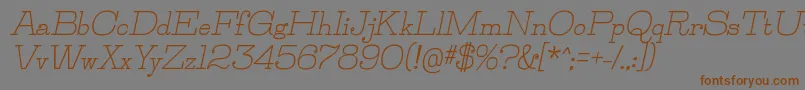 Шрифт JillsvilleBolditalic – коричневые шрифты на сером фоне