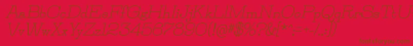 Fonte JillsvilleBolditalic – fontes marrons em um fundo vermelho