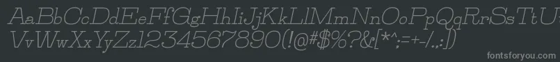 フォントJillsvilleBolditalic – 黒い背景に灰色の文字