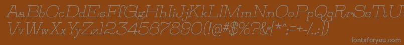 フォントJillsvilleBolditalic – 茶色の背景に灰色の文字