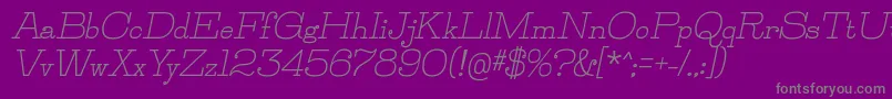 JillsvilleBolditalic Font – Gray Fonts on Purple Background