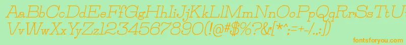 Fonte JillsvilleBolditalic – fontes laranjas em um fundo verde