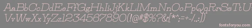 Fonte JillsvilleBolditalic – fontes rosa em um fundo cinza