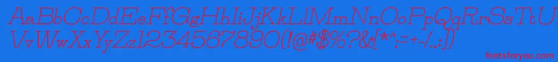 Fonte JillsvilleBolditalic – fontes vermelhas em um fundo azul
