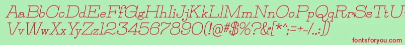 JillsvilleBolditalic Font – Red Fonts on Green Background