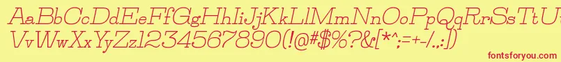 JillsvilleBolditalic-fontti – punaiset fontit keltaisella taustalla