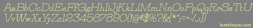 JillsvilleBolditalic Font – Yellow Fonts on Gray Background