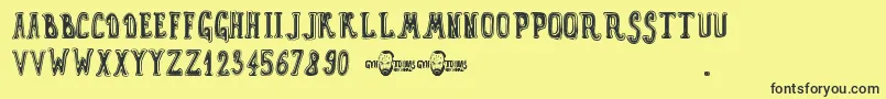 fuente GynToons – Fuentes Negras Sobre Fondo Amarillo
