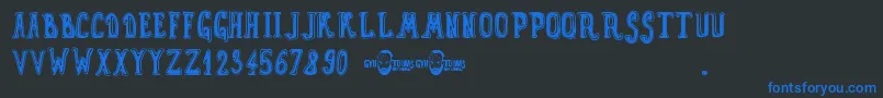 GynToons Font – Blue Fonts on Black Background