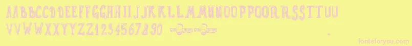 GynToons Font – Pink Fonts on Yellow Background