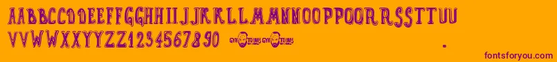 GynToons Font – Purple Fonts on Orange Background